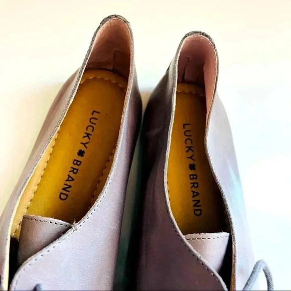 NWT Lucky Brand Aleikka Oxford Flats Titanium - Picture 7 of 8